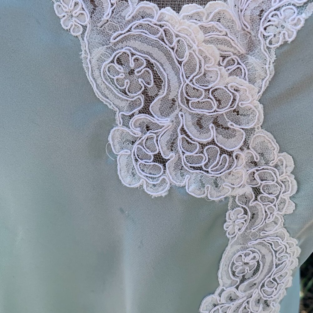 Vintage Y2K Linda Slip Dress Silky Satin Lace Trim Nightie Boho Short Lingerie - Picture 16 of 16